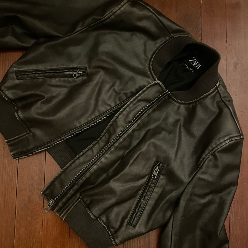 Zara Faux Leather Bomber